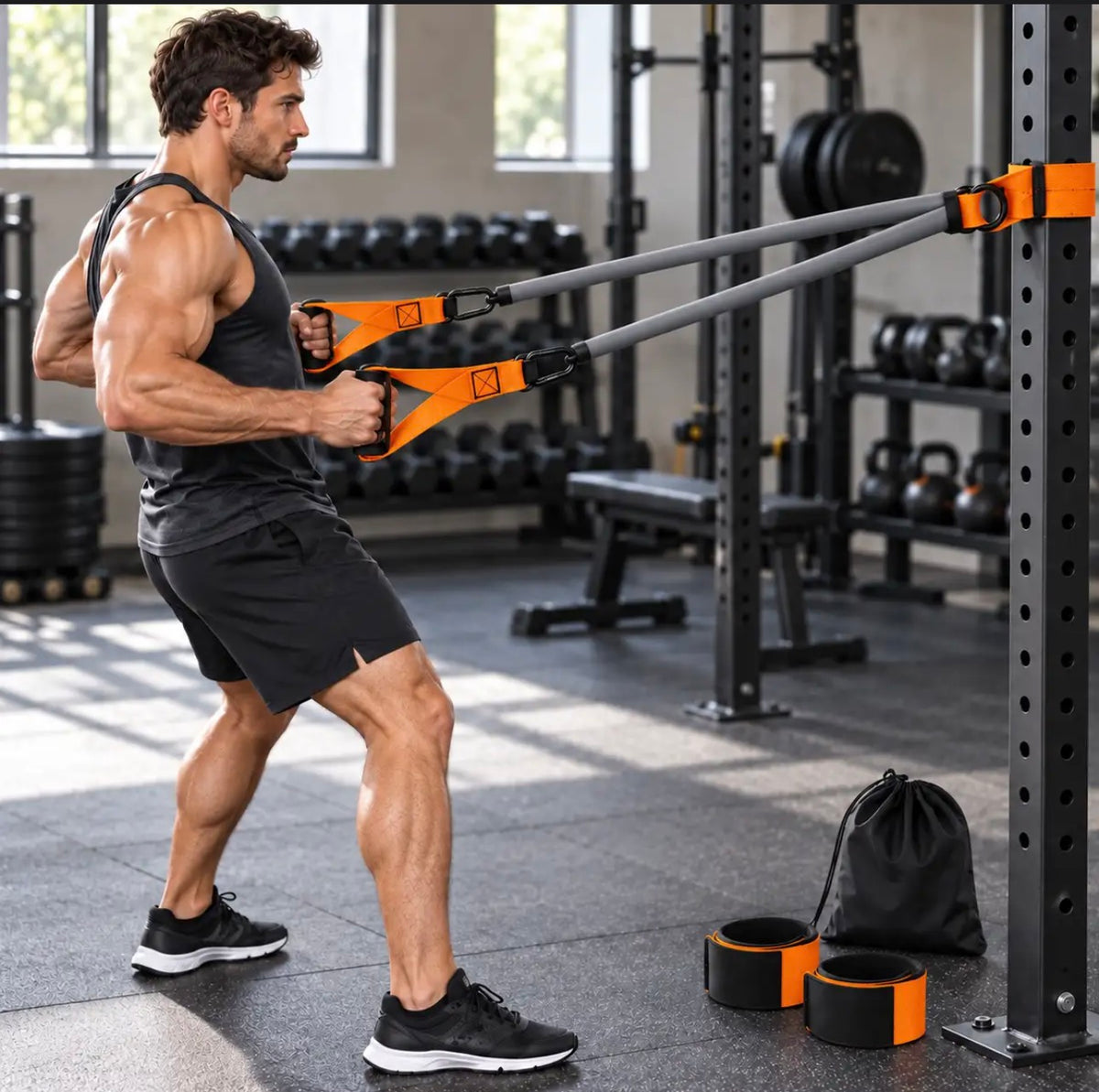 Heavy-Duty Resistance Band Set with Accessories